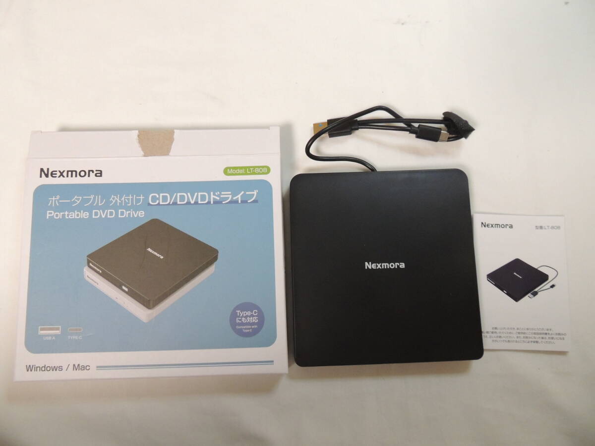 【PC・周辺機器】Nexmore ポータブル 外付け CD/DVDドライブ Portable DVD Drive LT-808【動作確認済】拍卖
