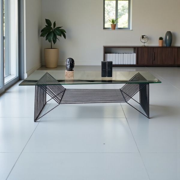 Trapezium | Wire Coffee table By IDC OTSUKA / #Actus #Conran #大塚家具 展示品 モデルルーム アクタス コーヒーテーブル ポストモダン拍卖