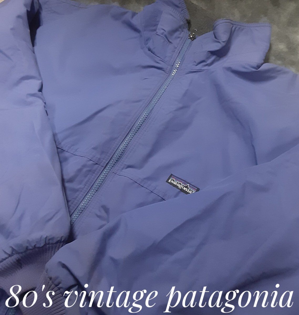 最値!希少80'sUSA製!ヴィンテージ!オールド パタゴニア シェルド シンチラ ジャケット!レトログローブカラー!アメリカンファブリック!紫 L拍卖