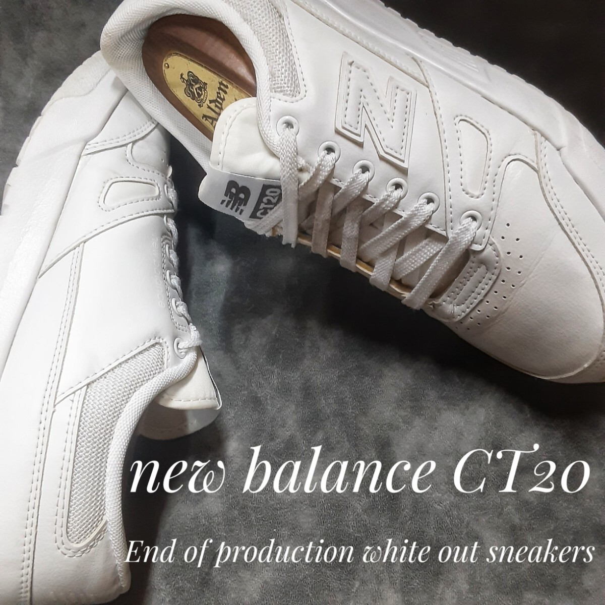 最値!00'sアーカイブ!ボックススタイル!生産終了!ホワイトアウト!ニューバランス CT20高級シンセレザー 軽量 スニーカー!白 26.5cm拍卖