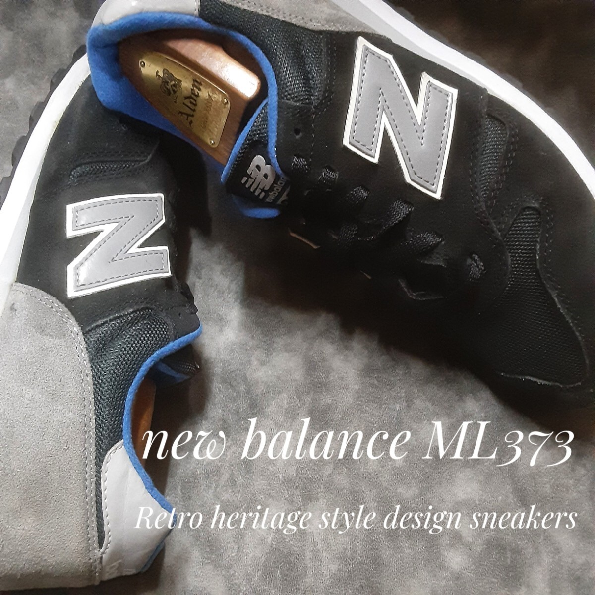 最値!生産終了!旧ヘビースウェードファブリック!名作ミッドナイトブラック!ニューバランス ML373 スニーカー!黒青灰色白 希少ビッグ 29cm拍卖