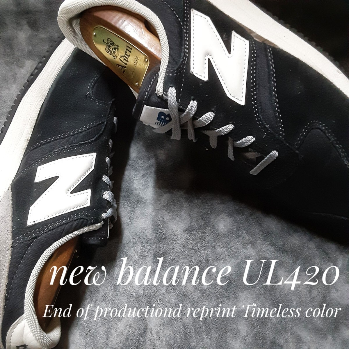 最値!00's復刻!隠れた名作!生産終了!シーズナルカラー!オールドランニング!ニューバランス UL420 スニーカー!ミッドナイトブラック 25cm 拍卖