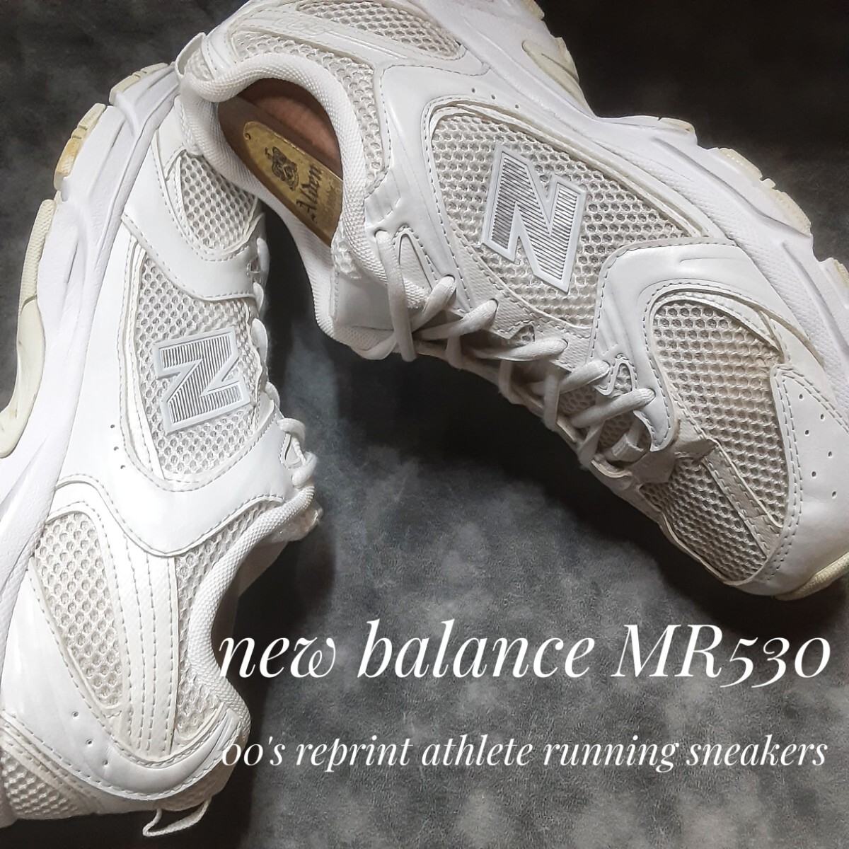 最値!定12980円!00's復刻!アスリートランニング!生産終了!希少海外!パールホワイト!ニューバランス MR530高級厚底 スニーカー!白 26cm拍卖