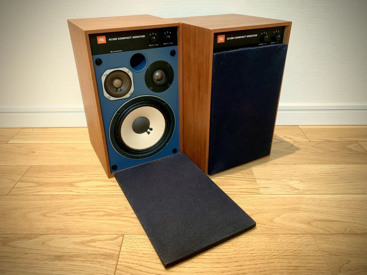 JBL ジェイビーエル ブックシェルフ型 バスレフ方式 3ウェイ スピーカー 名機 COMPACT MONITOR 4312M ペア 簡易音出確認済 防傷マット付き拍卖