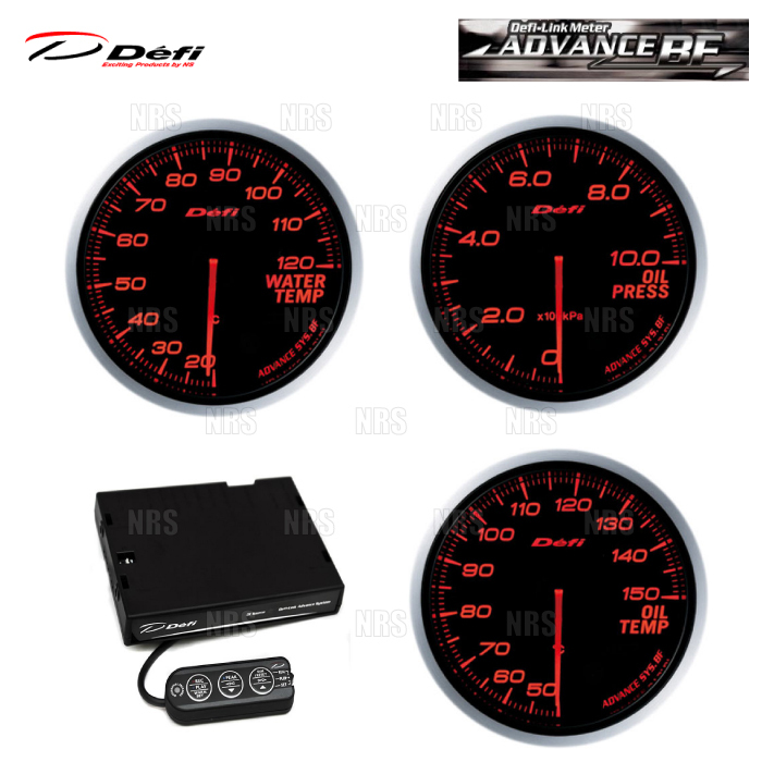 Defi デフィ アドバンスBF 4点セット 赤/アンバーレッド 油圧計/油温計/水温計/コントロールユニットSE (DF10202/DF10402/DF10502/DF17701拍卖