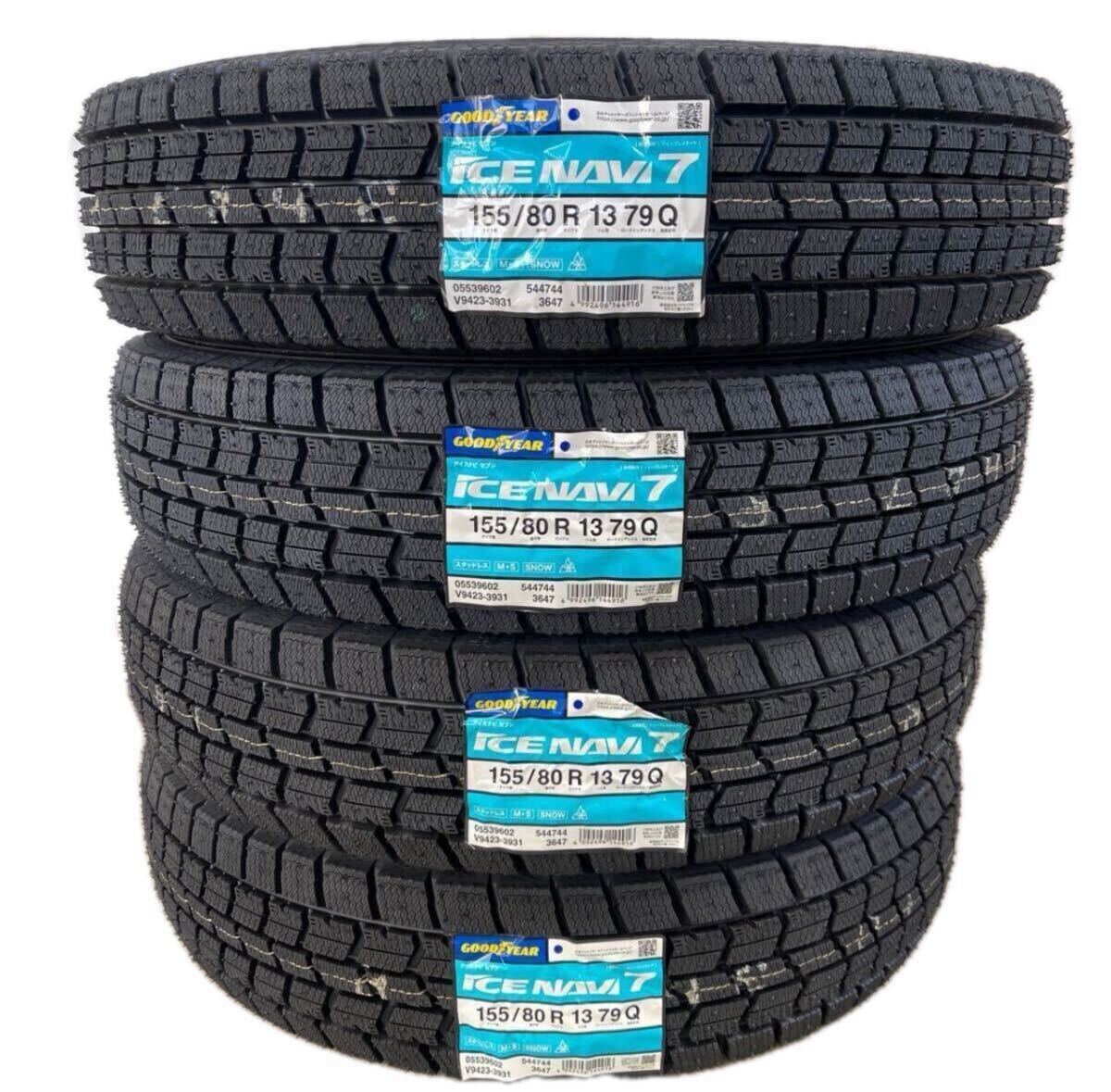 法人4本/16500円~◆ グッドイヤー アイスナビ7冬タイヤ領収書発行可155/80-13 155/80R13スタッドレス 2023年製 在庫処分拍卖