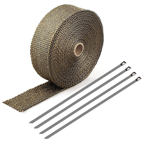 チタンカラー マフラーサーモバンテージ 耐熱・断熱テープ 25mmx5m YZM011拍卖