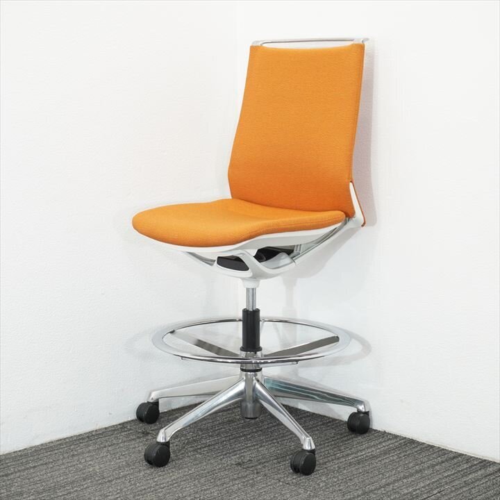 オカムラ モード ハイチェアー オレンジ 中古拍卖