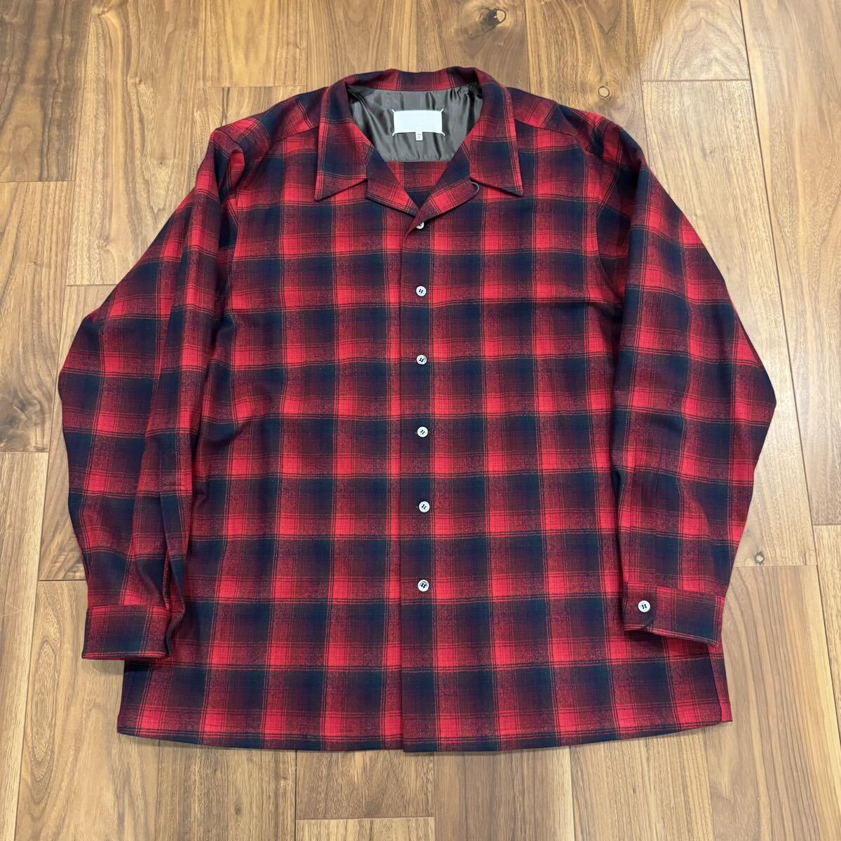 Maison Margiela PENDLETON マルジェラ ペンドルトン オーバーサイズ チェック シャツ 赤 42拍卖