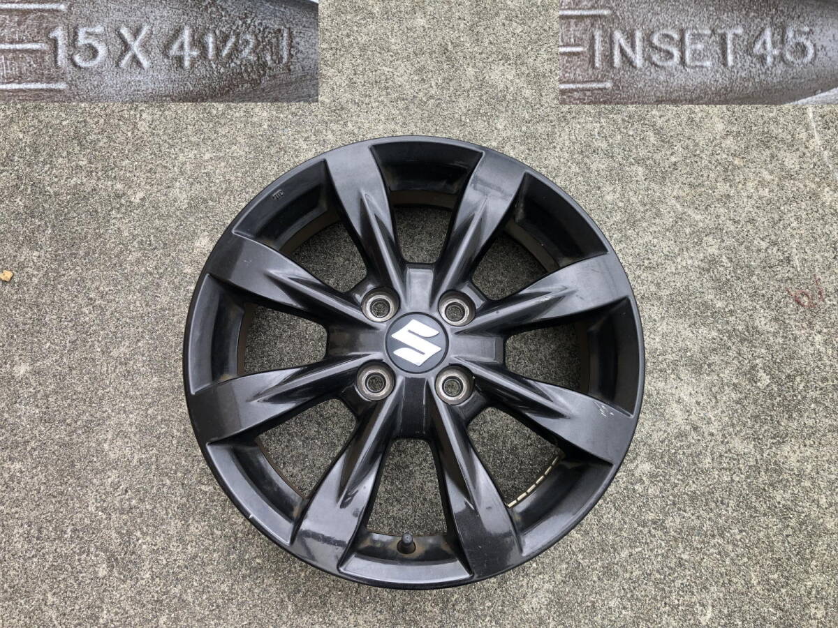 スズキ純正 MK32S スペーシアカスタム XSリミテッド 純正アルミホイール1本 15-4.5J+45 4H-100 拍卖