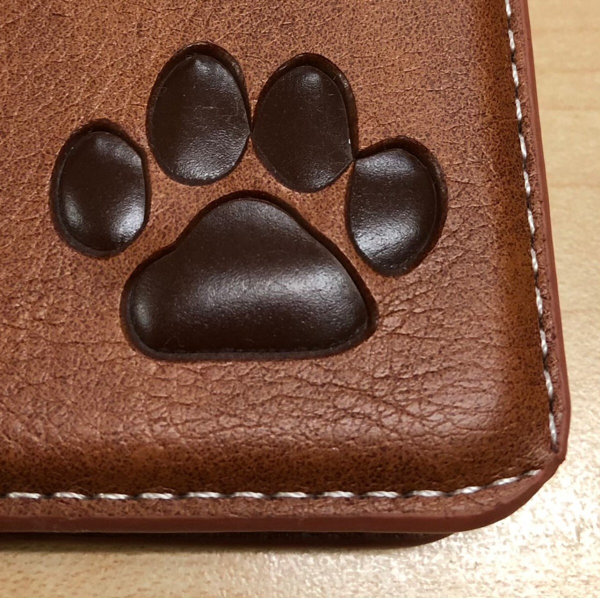 iPhone 13mini ブラウン 肉球焼き印!高級レザー手帳型ケース拍卖