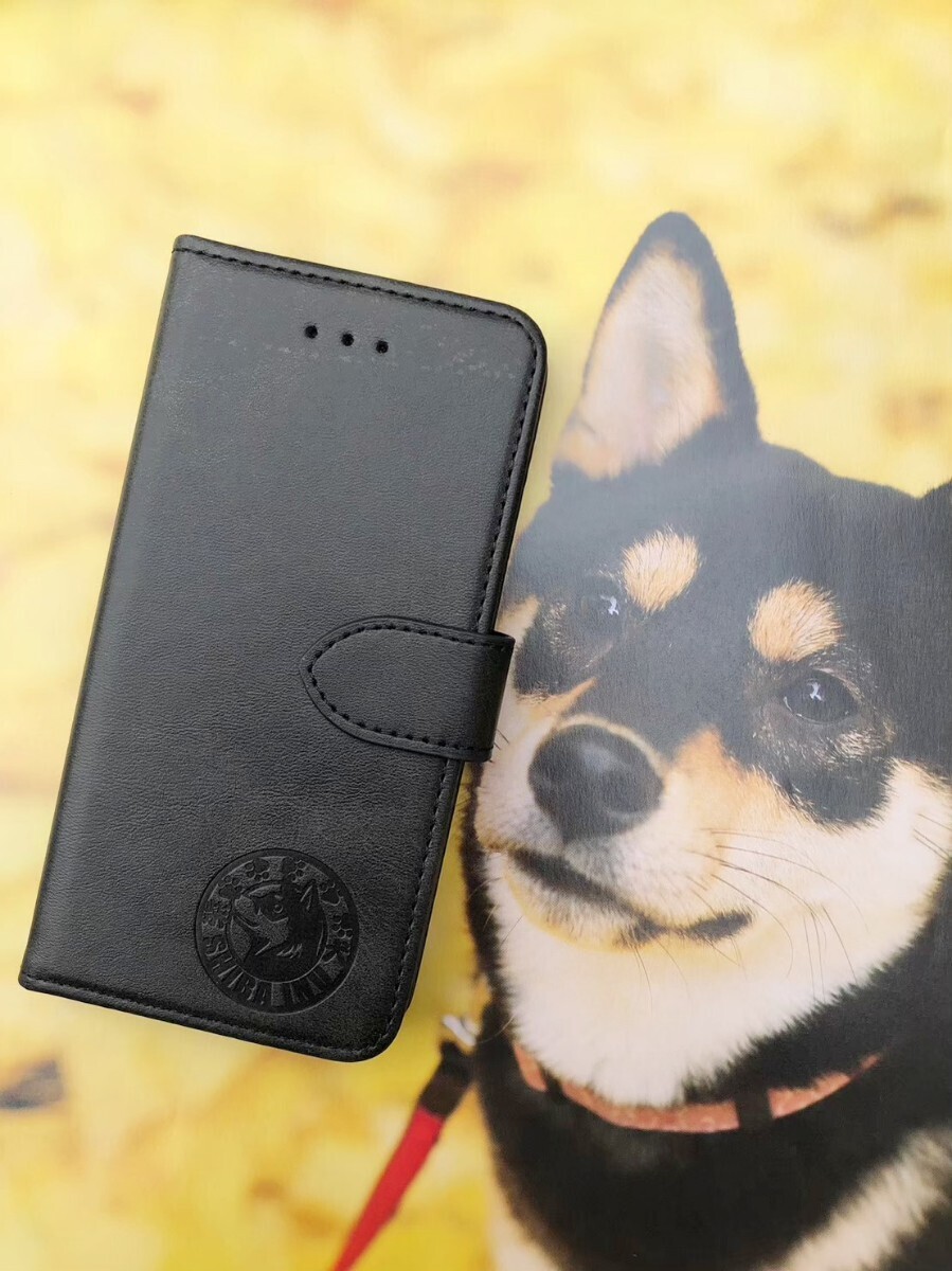 iPhone 12/12Pro 柴犬焼き印!スムースレザー手帳型ケース拍卖
