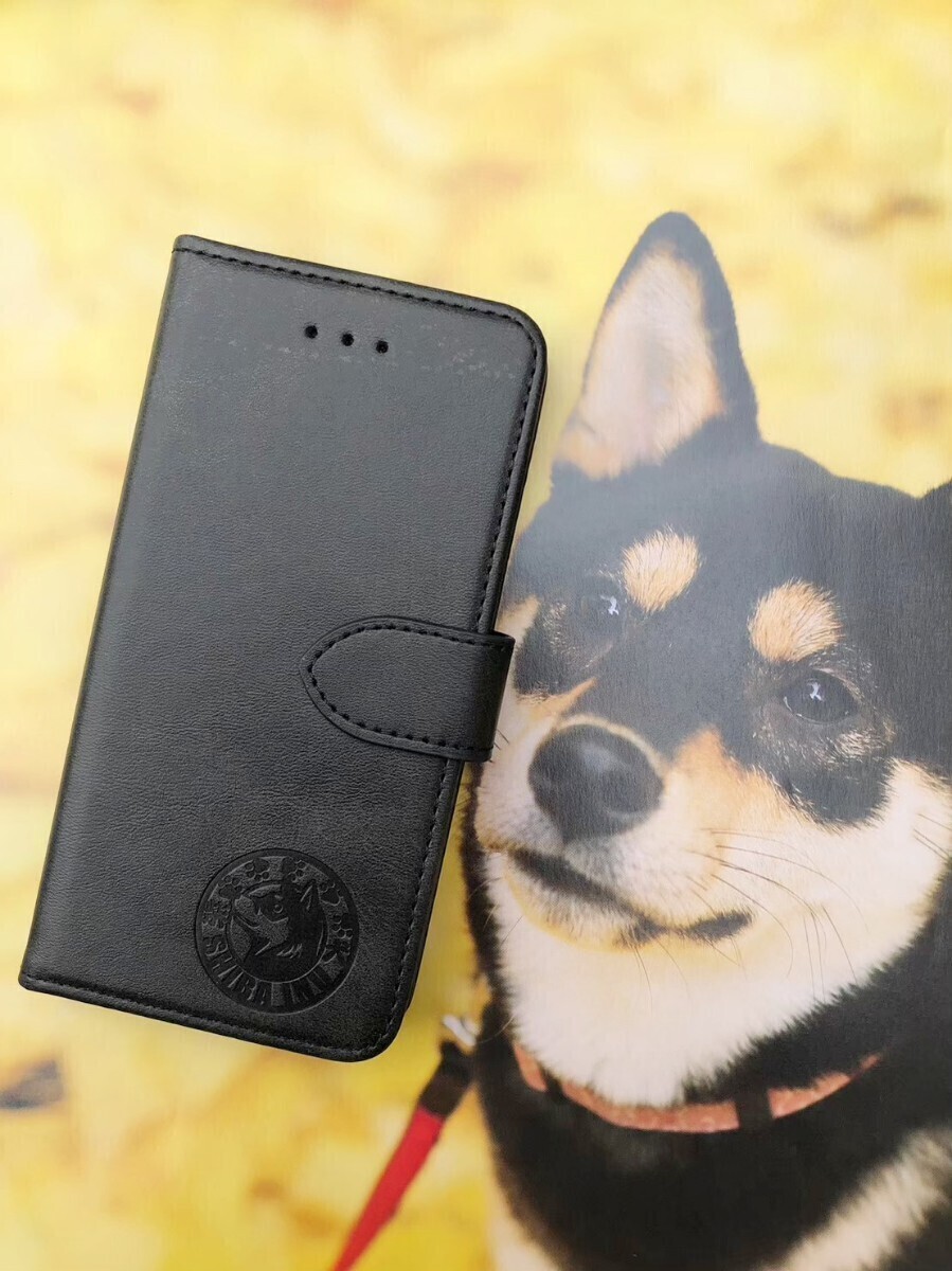 iPhone 13 柴犬焼き印!スムースレザー手帳型ケース拍卖