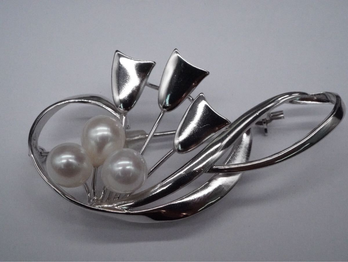 【290】本真珠 パール SILVER シルバー ブローチ ペンダントトップ ネックレストップ 2way アクセサリー TIA拍卖