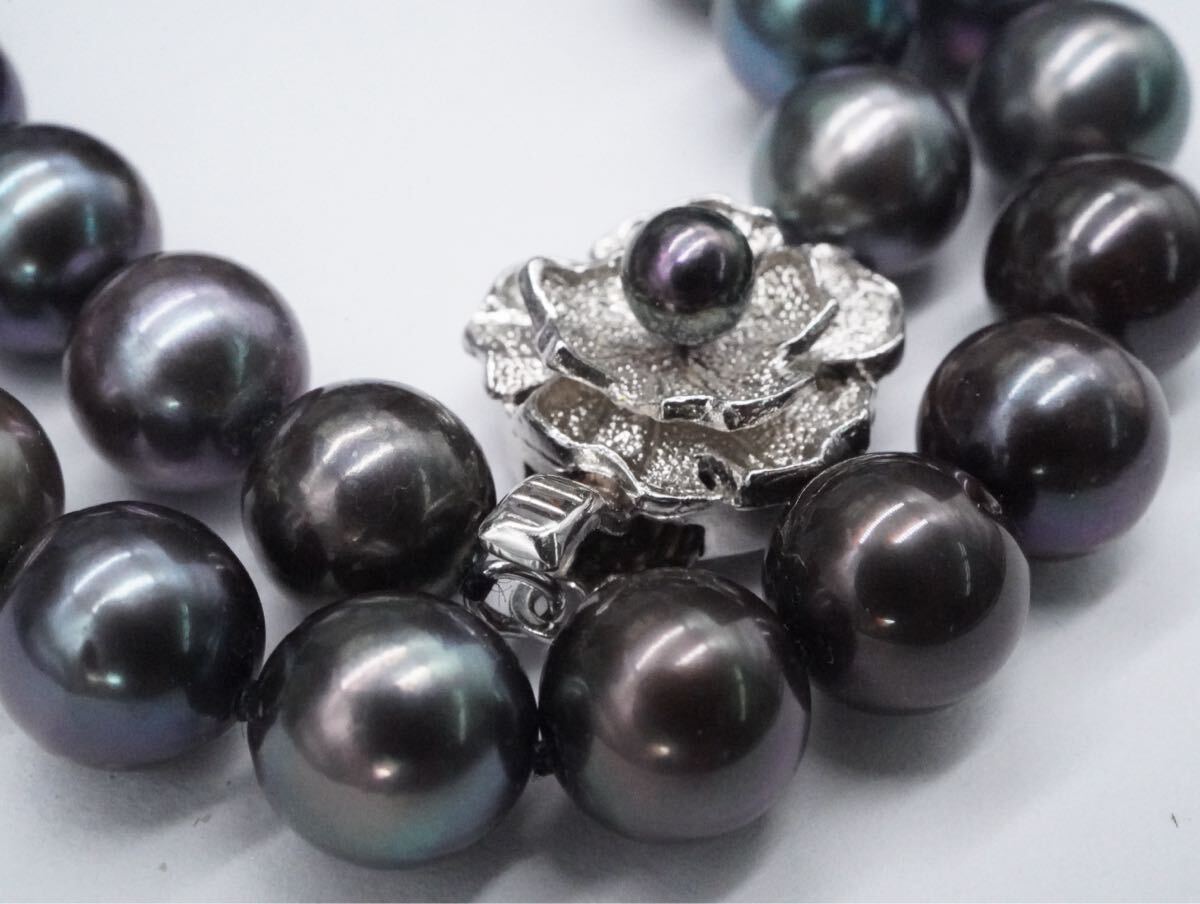 【426】黒蝶真珠 本真珠 パール SILVER シルバー ネックレス 長さ約43cm アクセサリー TIA拍卖