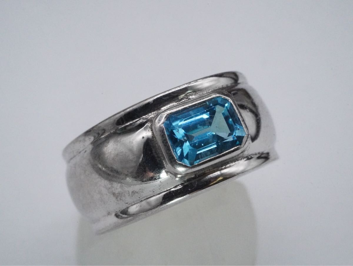 【675】Gigie ITALY SILVER シルバー 925 トパーズ 指輪 リング アクセサリー TIA拍卖