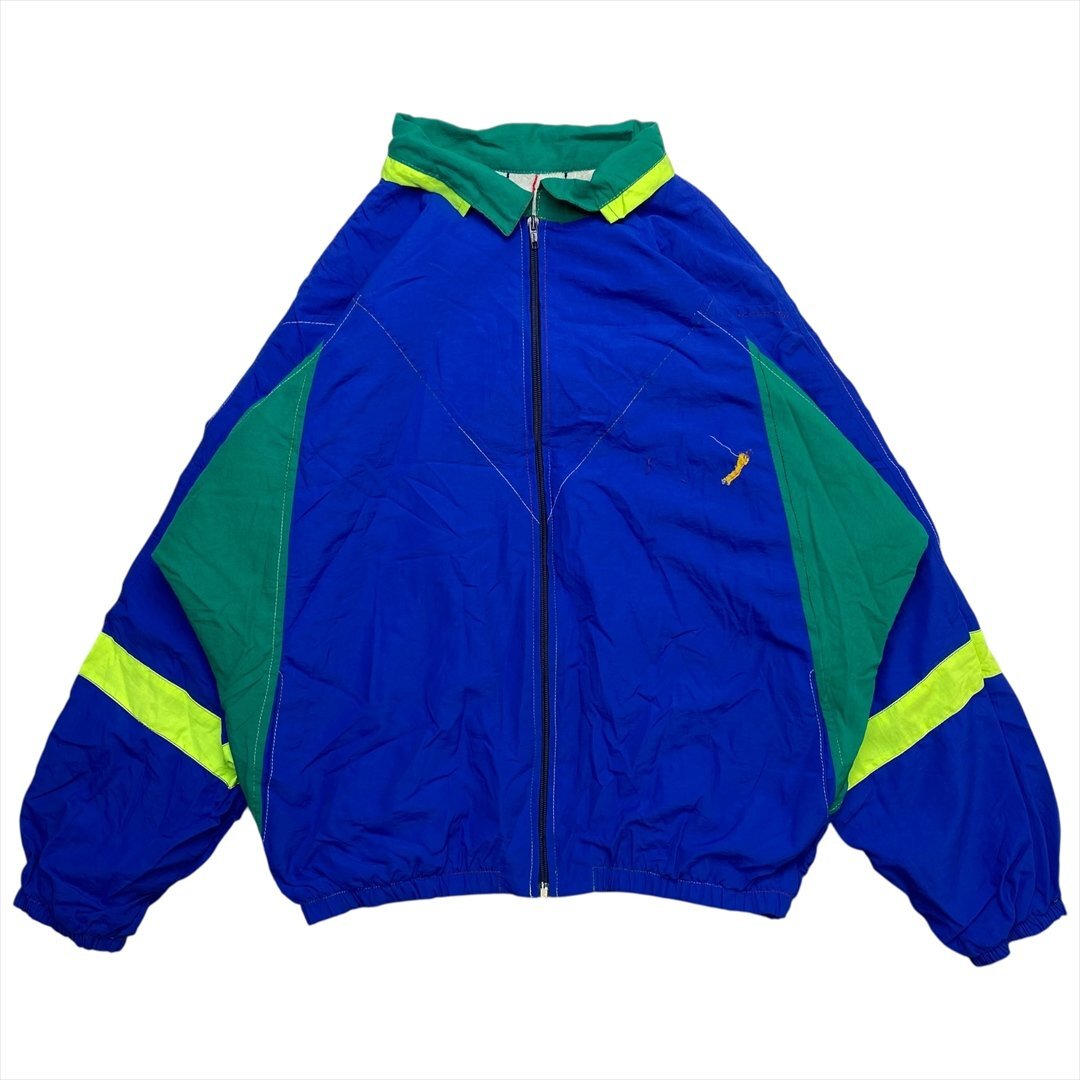 Vintage Unknown 90s風 ウィンドブレーカー ジャケット メンズ FREE ブルー 古着 裏タオル地 ウインドブレーカー ビンテージ ヴィンテージ拍卖