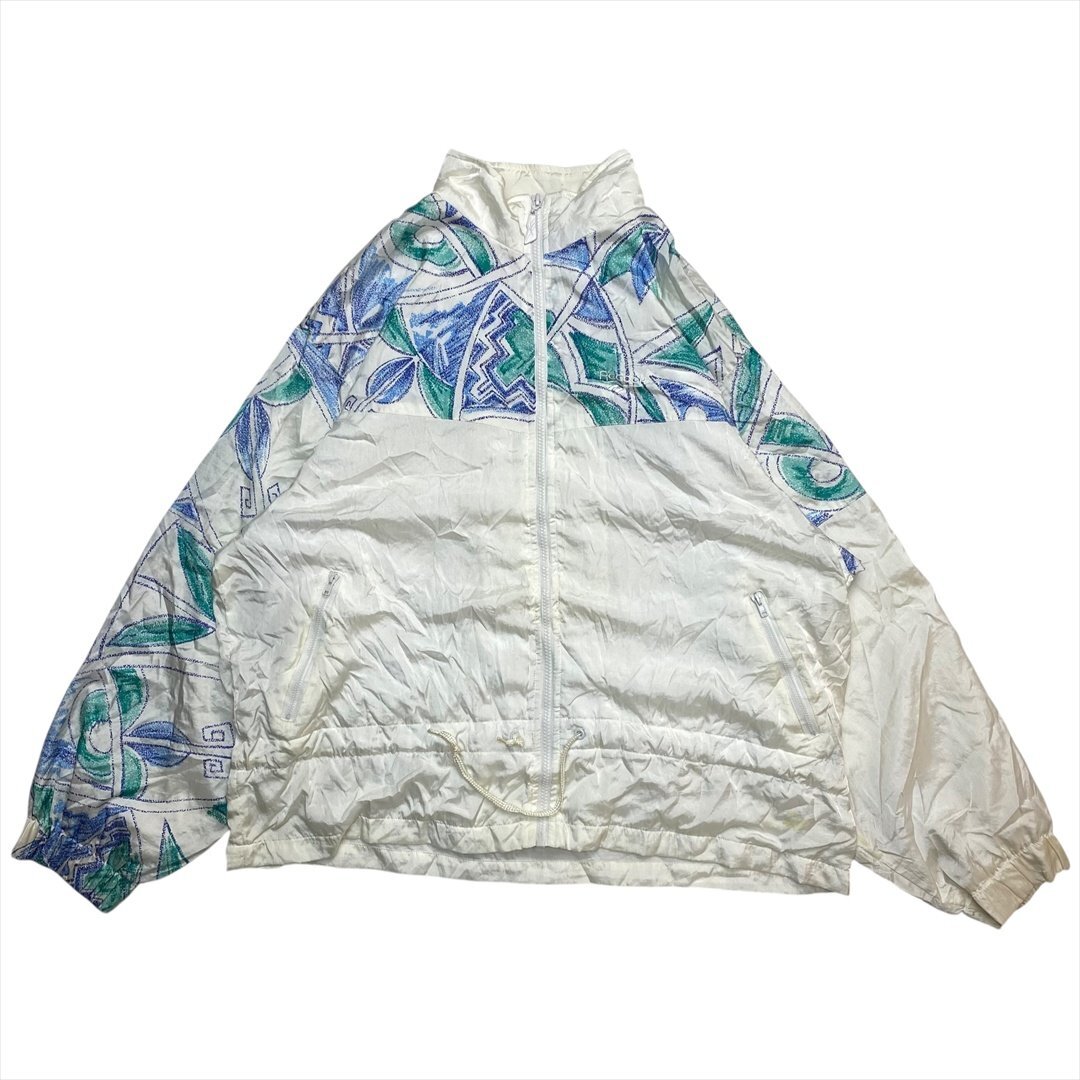Vintage 90s REEBOK リーボック マルチカラー切替 ナイロン ジャケット メンズ L ホワイト 古着 ウインド ウィンド ブレーカー ビンテージ拍卖