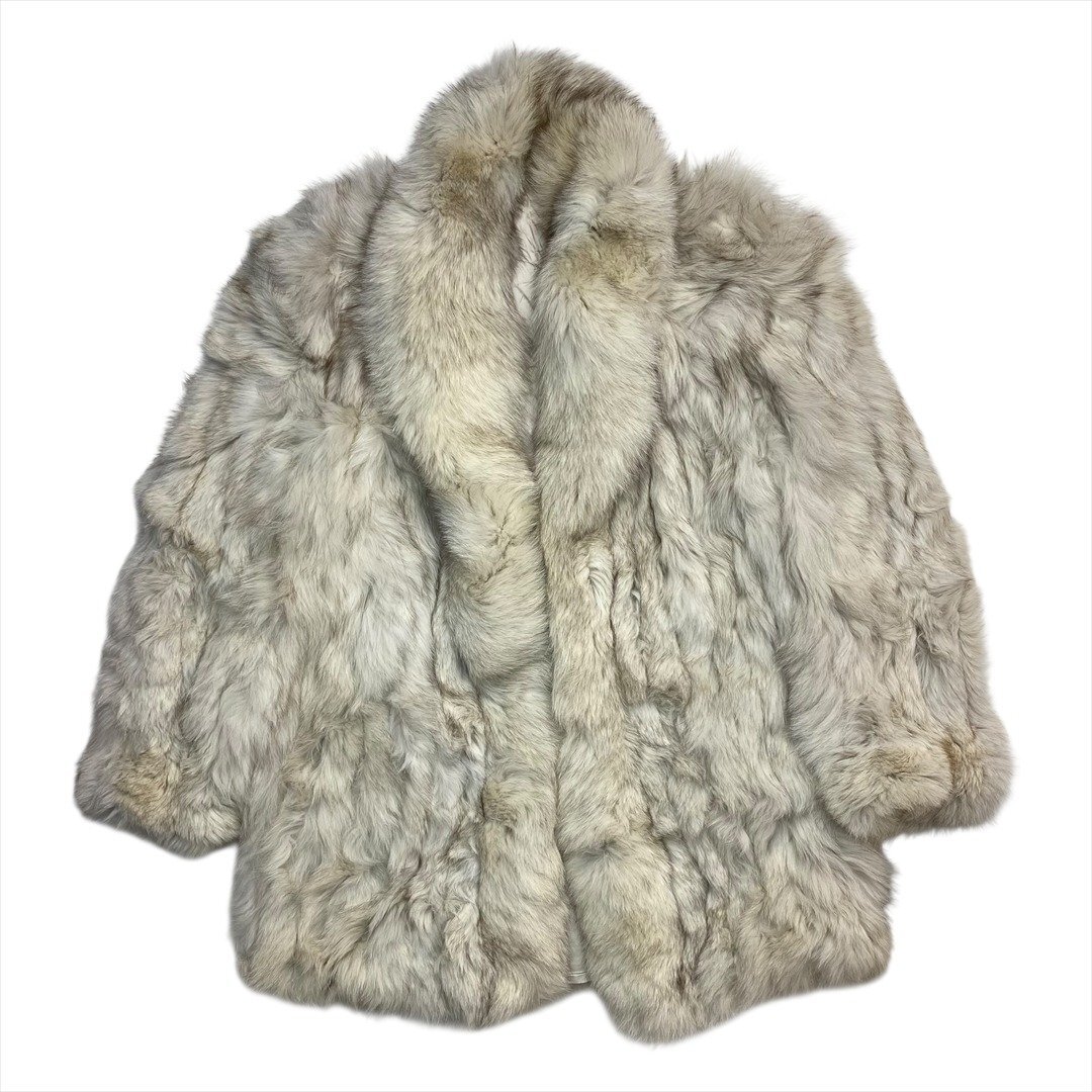 Vintage ファー コート レディース FREE ホワイト 古着 高級感 上品 ゴージャス アウター ビンテージ ヴィンテージ拍卖