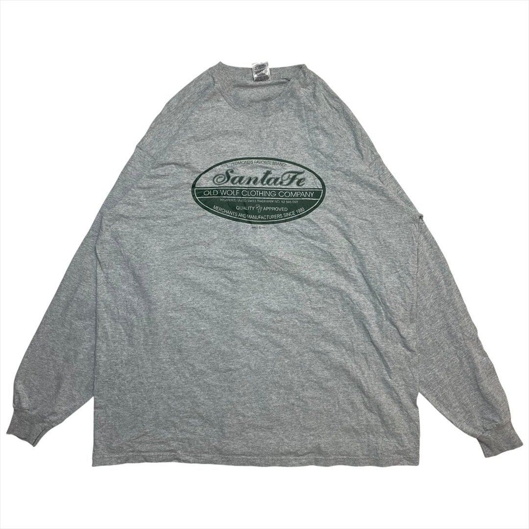 Vintage 90s-00s FRUIT OF THE LOOM フルーツオブザルーム Santa Fe ロゴ ロング Tシャツ 長袖 メンズ XXL グレー 古着 ロンT ビンテージ拍卖