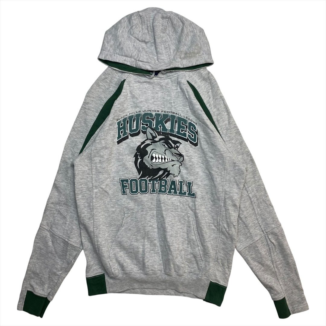 Vintage SPORT-TEK リバースウィーブタイプ Huskies Football ロゴ スウェット パーカー メンズ S グレー 古着 ナンバリング29 ビンテージ拍卖