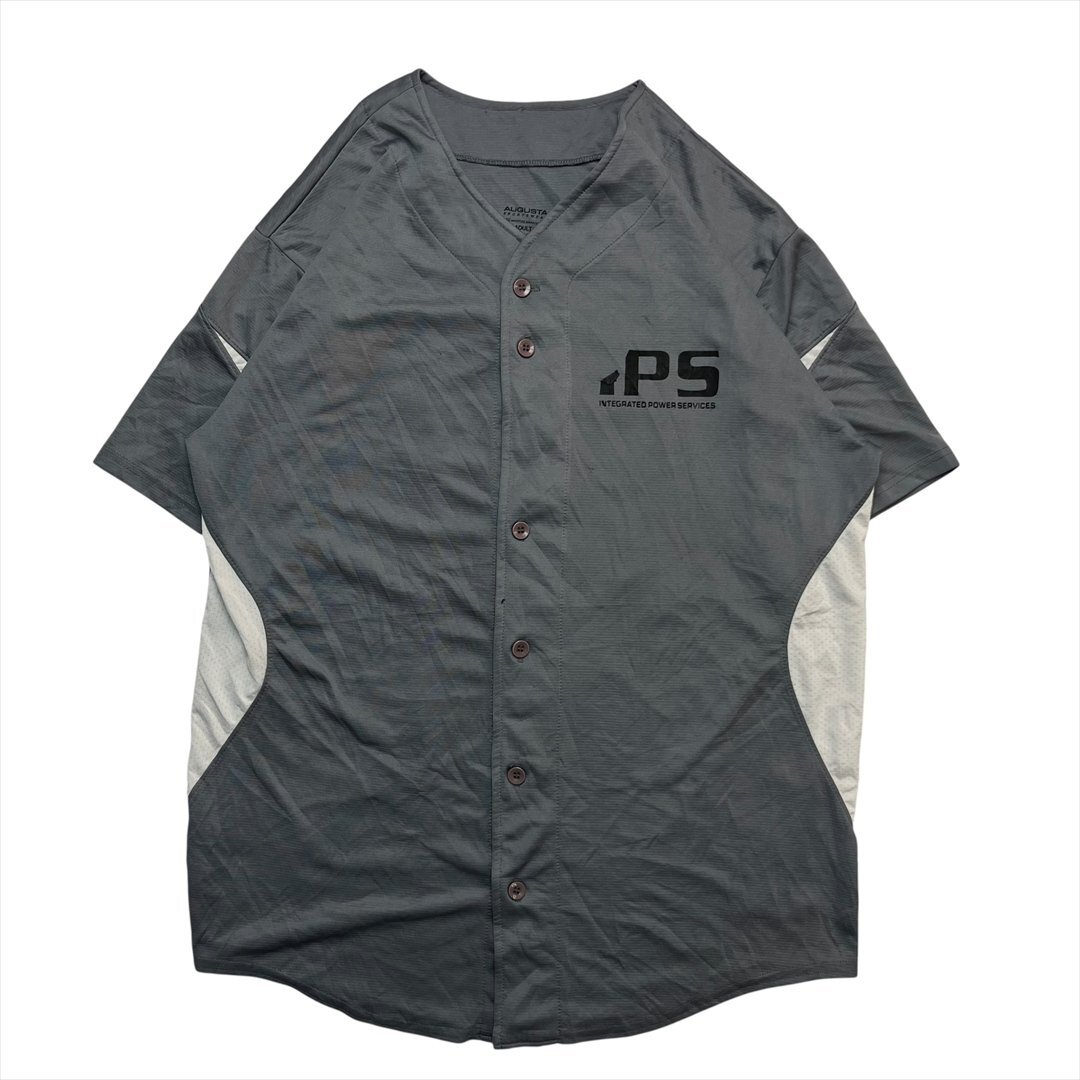 Vintage Augusta MERKS #72 企業ロゴ ベースボール シャツ ジャージ メンズ L グレー 古着 ユニフォーム チカーノ ビンテージ ヴィンテージ拍卖