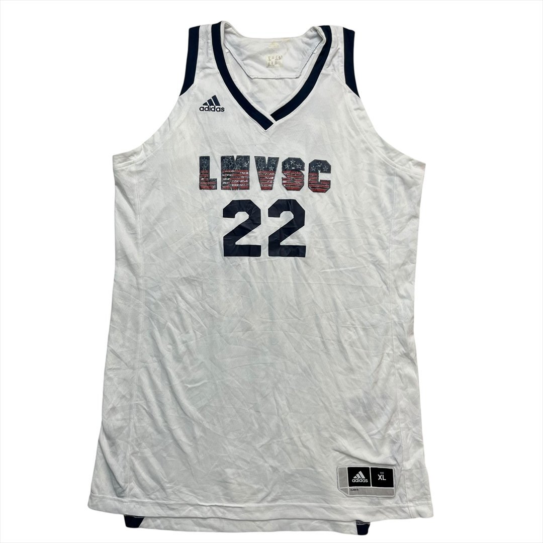 Vintage adidas アディダス LMVSC 地域スポーツクラブ #22 バスケットボール ユニフォーム ジャージ メンズ XL ホワイト 古着 ビンテージ拍卖