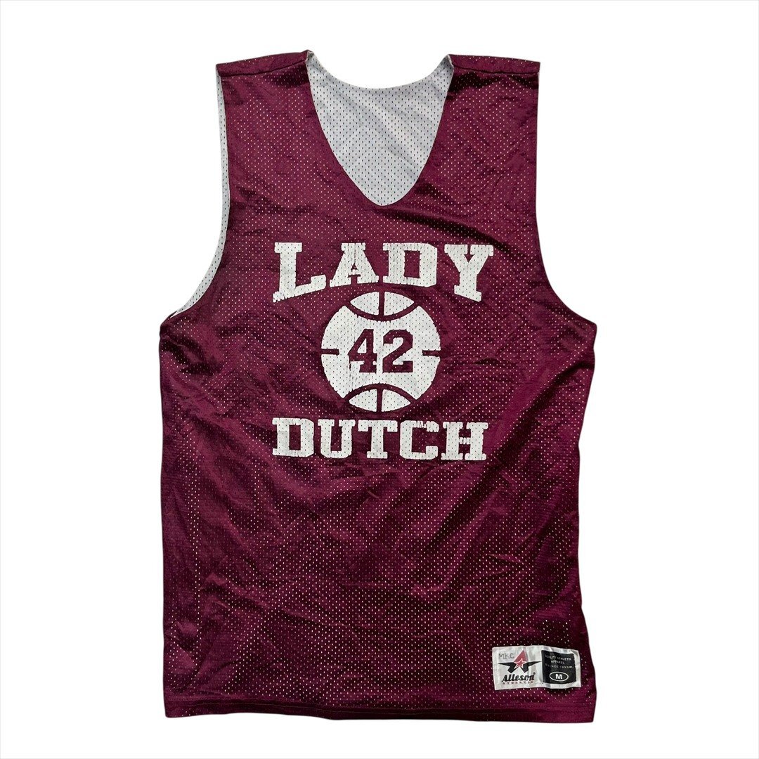 Vintage Alleson LADY DUTCH #42 リバーシブル バスケ ゲーム シャツ ジャージ レディース M ワインレッド 古着 ダンス ユニフォーム拍卖