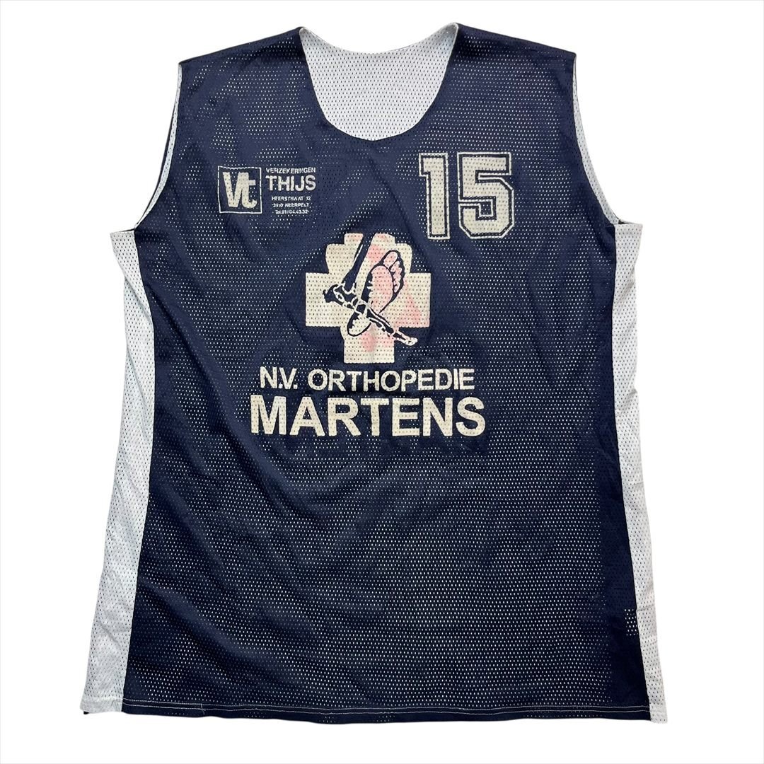 Vintage ベルギー ローカル #15 リバーシブル バレーボール ユニフォーム ジャージ メンズ 3XL ネイビー 古着 ゲームシャツ ユーロ拍卖