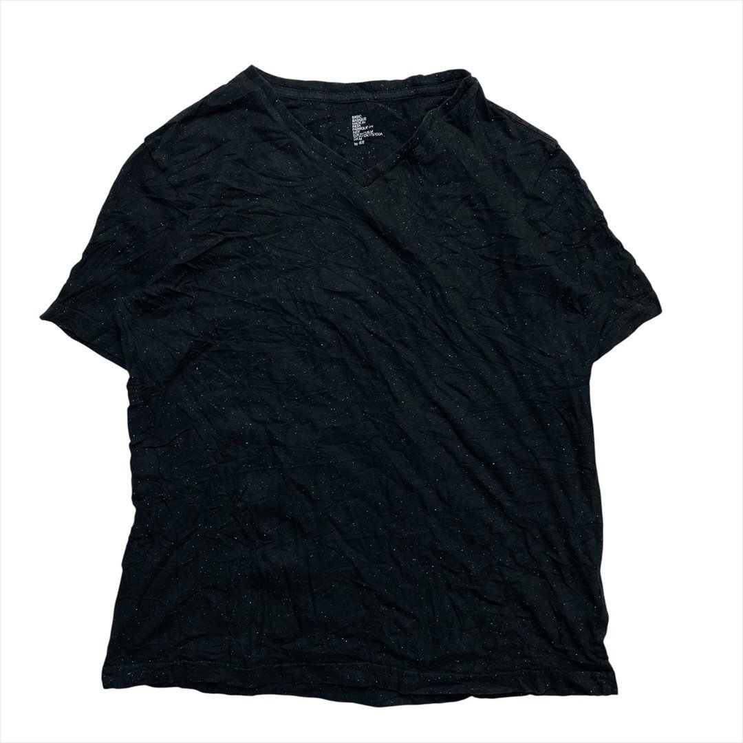 Vintage H&M BASIC Vネック スペックル プレーン 無地 Tシャツ 半袖 メンズ M ブラック 古着 霜降り ベーシック ビンテージ ヴィンテージ拍卖