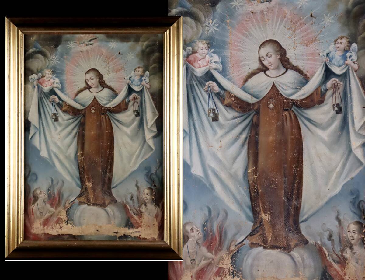 西洋美術 キト派 宗教画 油彩12号 ヨーロッパ古画 16~18世紀絵画 真作保証拍卖