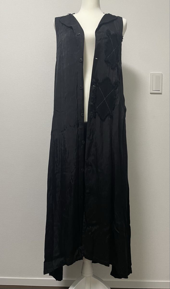 Y's ワイズ アーガイル柄 ノースリーブワンピース ロングジレ サイズ1拍卖