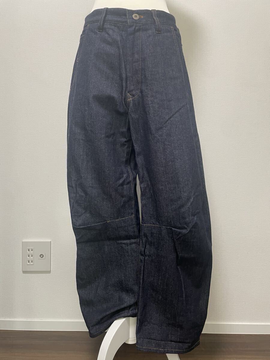 美品 Y's ワイズ Curved Hem Pocket Wide Denim Pants カーブ 変形 ワイド デニム パンツ サイズ1 インディゴ 濃紺拍卖