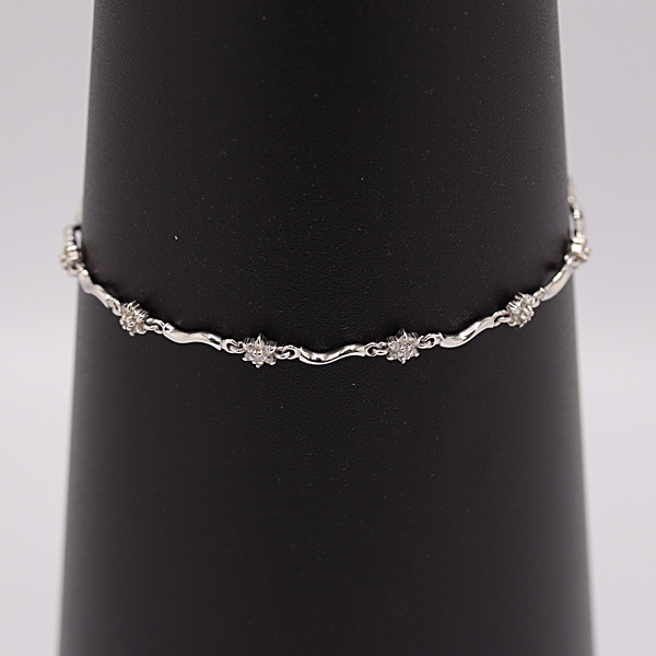 1円 美品 K14 ダイヤモンド 0.41 4.1g ブレスレット アクセサリー ジュエリー 0072600 10RKT AKO KMR拍卖