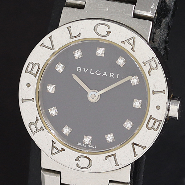 1円 稼働 ブルガリ BB23SS D367902 ブルガリブルガリ QZ 黒文字盤 レディース腕時計 0038500 10ERT SMZ拍卖