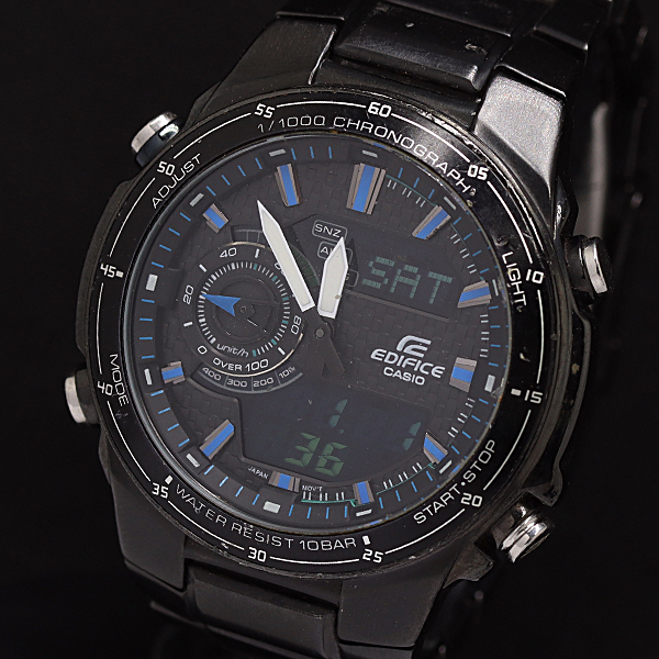 1円 稼働 カシオ エディフィス EFA-131BKJ QZ グレー/デジタル文字盤 メンズ腕時計 1948000 10PRY MST拍卖