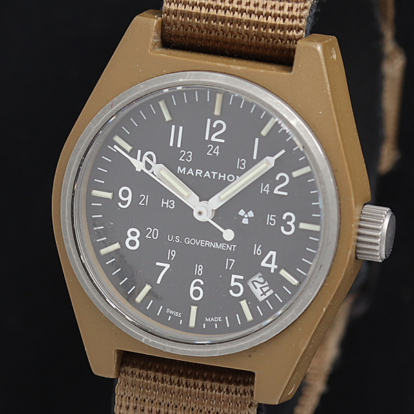 1円 稼働 良品 ハミルトン USガバメント QZ ブラック文字盤 メンズ腕時計 2000000 NBG SMZ拍卖