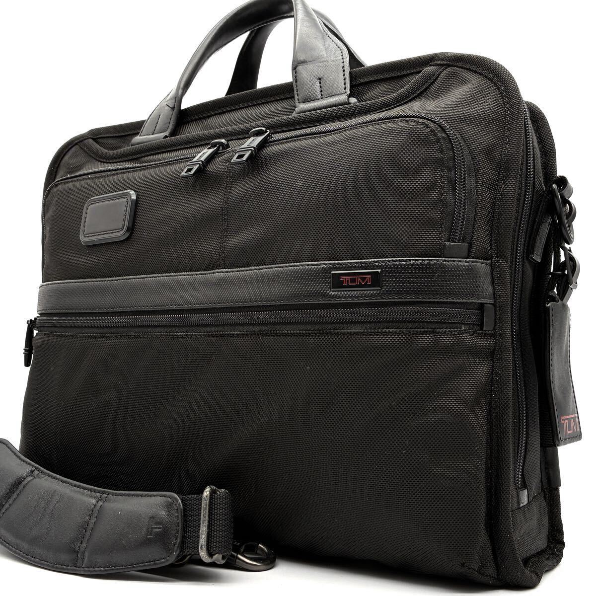 1円 正規品・美品 TUMI トゥミ アルファ2 ブリーフケース 2way ビジネスバッグ バリスティックナイロン メンズ 黒 レザー 本革 大容量 A4拍卖