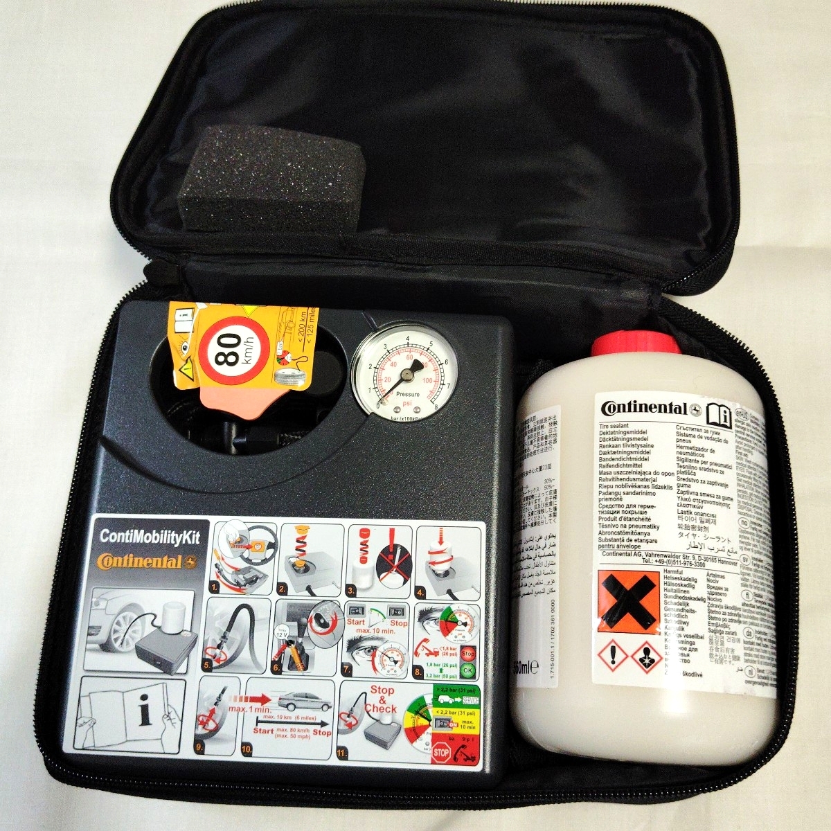アストンマーチン ヴァンテージ 付属品■ タイヤパンク応急修理キット ■コンチネンタル エアコンプレッサー 修理剤 560ml 10/2019 輸入車拍卖