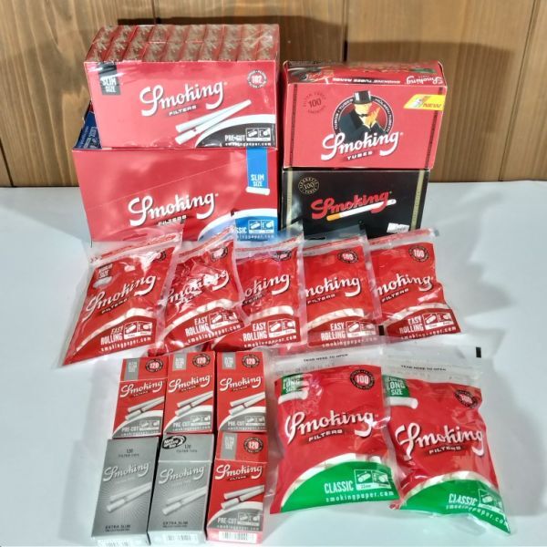 現品限り 未開封 大量まとめ 手巻きタバコフィルター Smoking スモーキング レギュラー ロング スリム クラシック イージーローリング 他E4拍卖