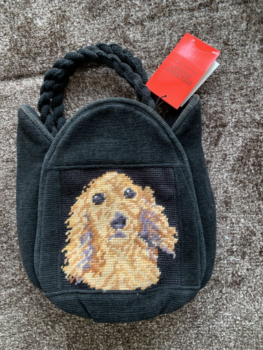★犬 刺繍のバッグ 未使用★シュニール ダックス ポーチ ハンドバッグ  花柄拍卖