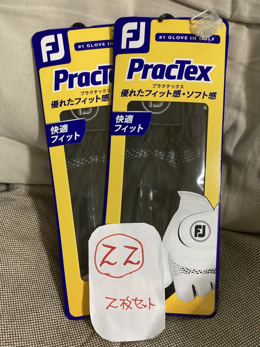 新品 フットジョイ FGPT20 プラクテックス ゴルフグローブ サイズ22 左 2枚ブラック拍卖