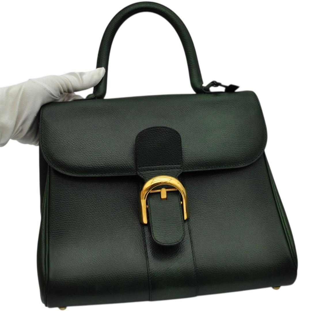 DELVAUX デルヴォー ブリヨン MM ダークグリーン ハンドバッグ B00034拍卖