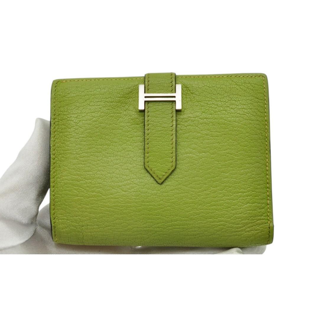 HERMES ベアン コンパクト シェーブル シャルトルーズ 財布 B00035拍卖
