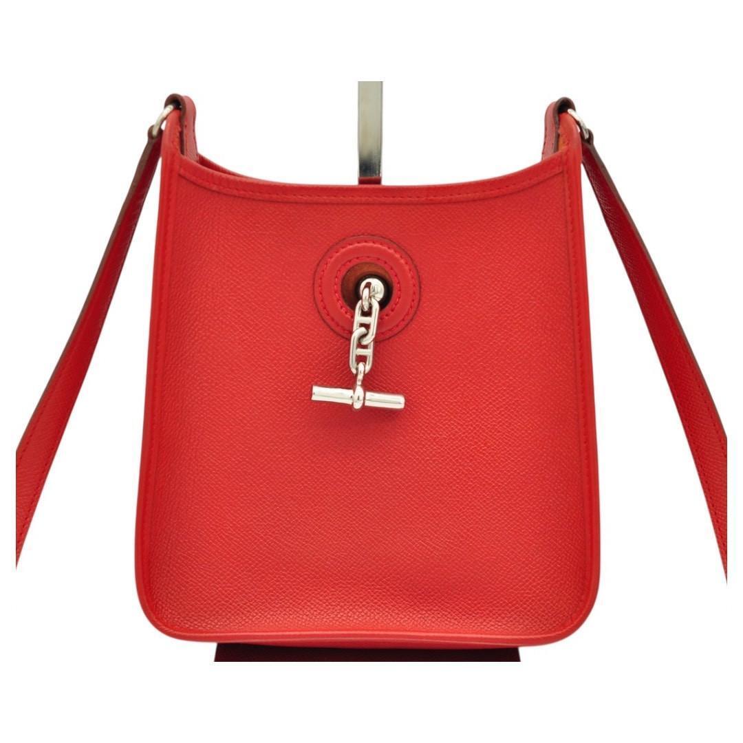 HERMES ヴェスパ TPM ショルダーバッグ レッド系 エプソン □H刻印 B00037拍卖