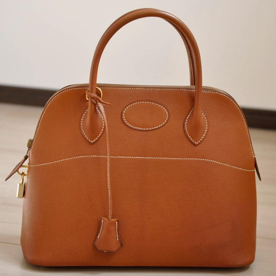 HERMES ボリード31 ポーク ゴールド □E刻印 ハンドバッグ B00042拍卖