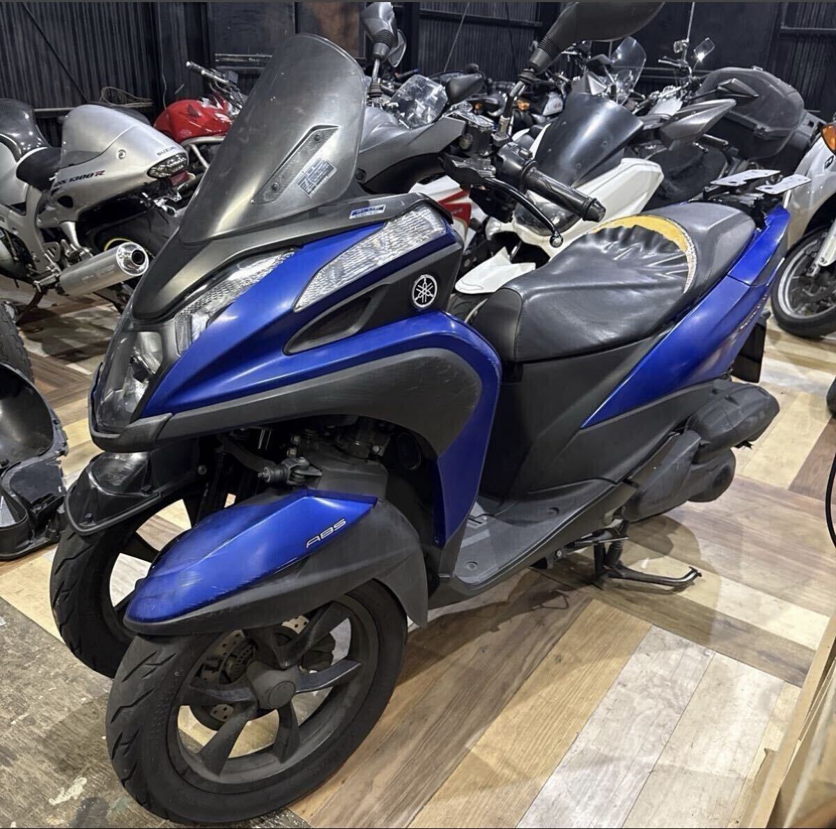 普通免許仕様 ヤマハ トリシティ155 ABS付き SG37J 走行44264km セル始動 書類あり 側車付拍卖