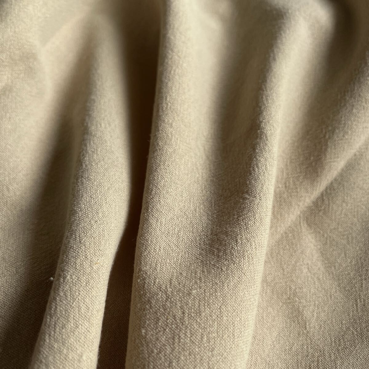 ラスト 綿麻ワッシャー生地 モカベージュ 柔らか 幅140×140cm拍卖