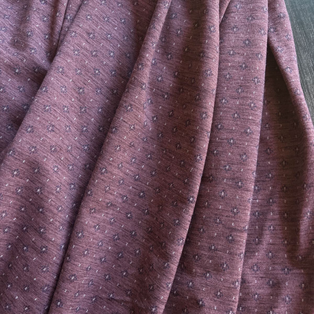 綿混ニット生地 エンジ あずき色 幅180×50cm延長可拍卖