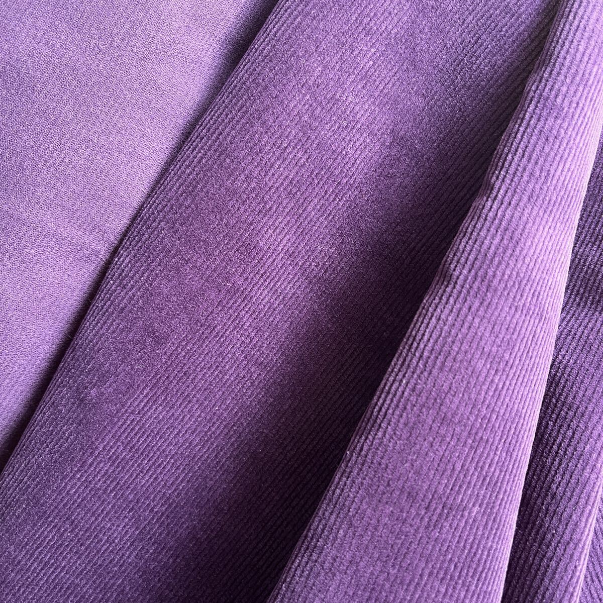 ストレッチコーデュロイ生地 2mm畝コットン 無地 幅140×100cm延長可拍卖